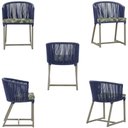 Ver imagem 5 de Mesa com 4 Cadeiras e Noronha Estofado 5 Trama Original Azul