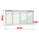 Ver imagem 6 de Janela Elite 4 Folhas Moveis 100 X 240 Vidro Liso