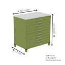 Ver imagem 3 de Mapoteca 10 Gavetas Map10 120,4cm X 122,3cm Aço