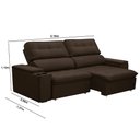 Ver imagem 4 de Sofá Retrátil Reclinável 3 Lugares 210cm Ginevra F05 Veludo Azul - Mpozenato