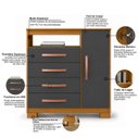 Ver imagem 7 de Kit Guarda Roupa Quarto Casal Cômoda Multiuso Freijó Grafite