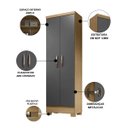 Ver mais imagens de Kit Guarda Roupa Quarto Casal Cômoda Multiuso Freijó Grafite