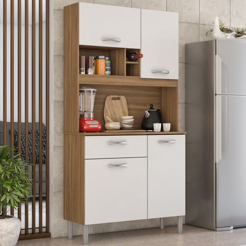 Kit Cozinha 4 Portas 1 Gaveta 91401 Amendola Branco Demobile