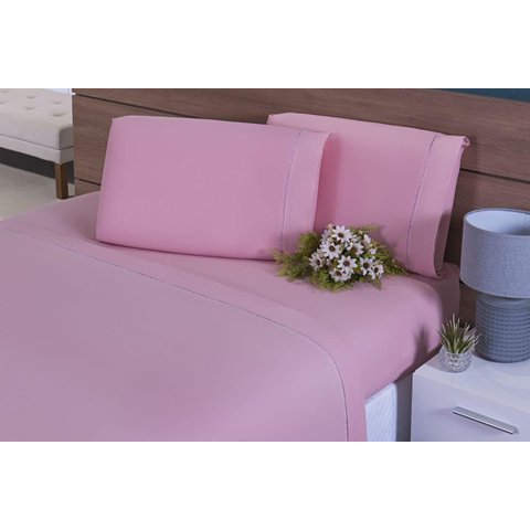 Lençol Solteiro 2 Peças C/elástico 2,00m X 1,10m X 25 Rose