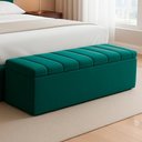 Ver imagem 2 de Recamier Calcadeira Bau 160 Cm Dalia Linho Verde Musgo Artte