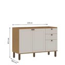 Ver imagem 3 de Balcão 120cm 3PTS 2GAV s/Tampo Provence Cinamomo/Off White