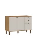 Ver imagem 1 de Balcão 120cm 3PTS 2GAV s/Tampo Provence Cinamomo/Off White