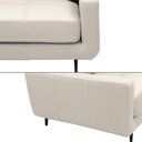 Ver imagem 5 de Sofá Decorativo Isaac 3 Lugares Sala de Estar 240cm Pés em Aço Couro Off White G88 - Gran Belo