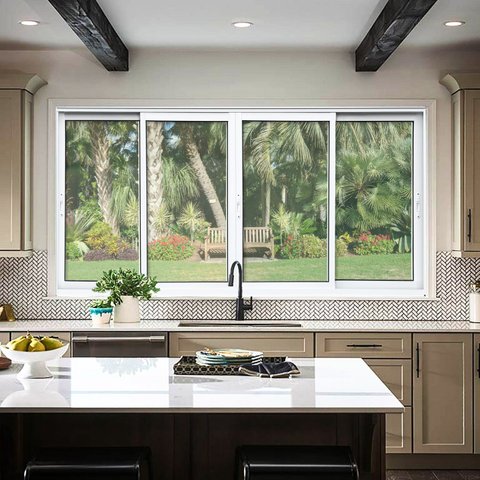 Janela Elite 4 Folhas Moveis 120 X 240 Vidro Liso