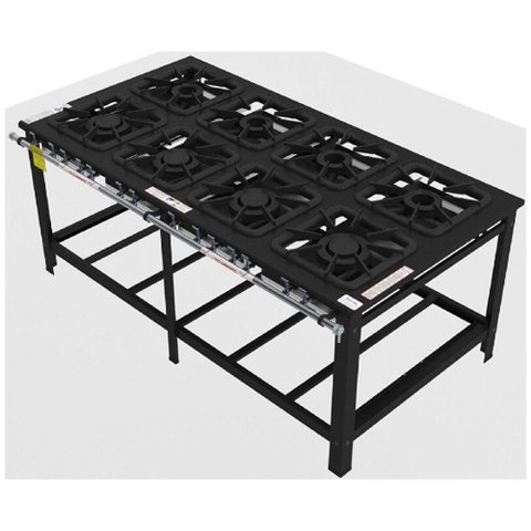 Fogão Industrial Gastromaq 8 Bocas Mistas Linha Encosto Fg408em