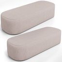 Ver imagem 1 de Kit 02 Puffs Decorativos Orgânicos para Living Quarto 160cm Doha W01 Linho Bege - Lyam Decor