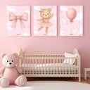 Ver imagem 2 de Kit 3 Quadro Decorativo Quarto Meninas Bebê Infantil Rosa 40x28cm
