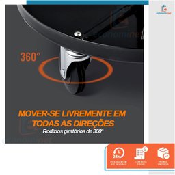 Banqueta Banquinho para Mecânico Assento Giratório 100Kg com Rodas - Starfer - 6