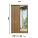 Ver imagem 3 de Guarda-Roupa Solteiro Madesa Tokio 2 Portas de Correr com Espelho 2 Gavetas Branco/Rustic Cor:Branco
