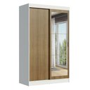 Ver imagem 2 de Guarda-Roupa Solteiro Madesa Tokio 2 Portas de Correr com Espelho 2 Gavetas Branco/Rustic Cor:Branco