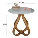 Ver imagem 3 de Mesa Lateral Bela Alice Redonda Vidro MDF 60cm Off White Decoraper
