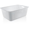 6 Caixas Organizadoras Maxi Grande Organize Cesto Plástico 40l Branco - 3