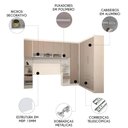 Ver imagem 2 de Guarda Roupa Casal Modulado Cp09 Taiga Branco/cinnamon L01 - Mpozenato