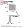 Kit Gabinete Quartzo Madeira p/ Banheiro COZIMAX - Branco - 4