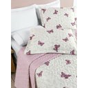 Ver imagem 2 de Cobre Leito Borboletas King 03 Peças Micropercal 200 Fios Dupla Face Rosa/marsala