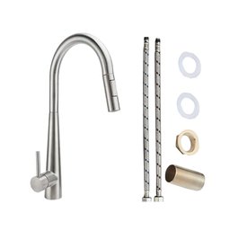 Torneira Gourmet Monocomando para Cozinha Bancada Pia Aço Cromado Bica Alta Bico Extensível Flexivel - 5
