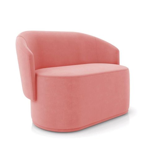 Sofá 2 Lugares Namoradeira Orgânica para Sala Malu Suede M11 - D'Rossi Cor Rose