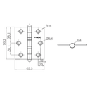 Ver imagem 3 de Dobradiça Pado Rolamento Aço Cromado Sm 3025 R Acr C/ 3 Pçs