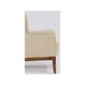 Poltrona Decorativa Milena Base Madeira Linho Marfím - 4