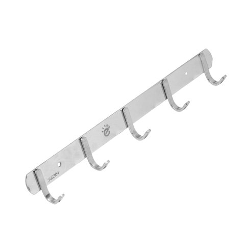 Suporte Embralumi Cabide 5 Ganchos Pendurar Multiuso Parede Aço Inox