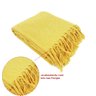 Manta para Sofá Decorativa 100% Algodão:amarelo - 2