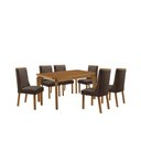 Ver imagem 2 de Mesa de Jantar Liz 180cm Tampo MDF Laminado Canto Copo com 6 Cadeiras Carolina
