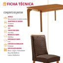 Ver imagem 7 de Mesa de Jantar Liz 180cm Tampo MDF Laminado Canto Copo com 6 Cadeiras Carolina