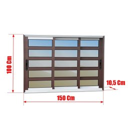 Janela Elite com Travessas 3 Folhas Moveis Sequenciais 100 X 150 Vidro Reflex - 6