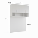 Ver imagem 3 de Ponte Modulada Cabeceira Aérea Casal 4 Portas 150cm 100% MDF Clean Altezza