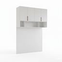 Ver imagem 2 de Ponte Modulada Cabeceira Aérea Casal 4 Portas 150cm 100% MDF Clean Altezza