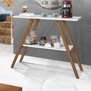 Ver imagem 2 de Aparador Cantinho do Café Pés Madeira Prateleiras MDF Branco