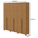 Ver imagem 2 de Guarda Roupa Casal Alonzo 6 Portas Amêndoa Clean com Pés - Lopas