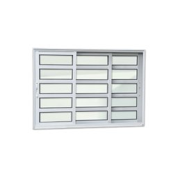 Janela Elite com Travessas 3 Folhas Moveis Sequenciais 100 X 150 Vidro Liso - 3
