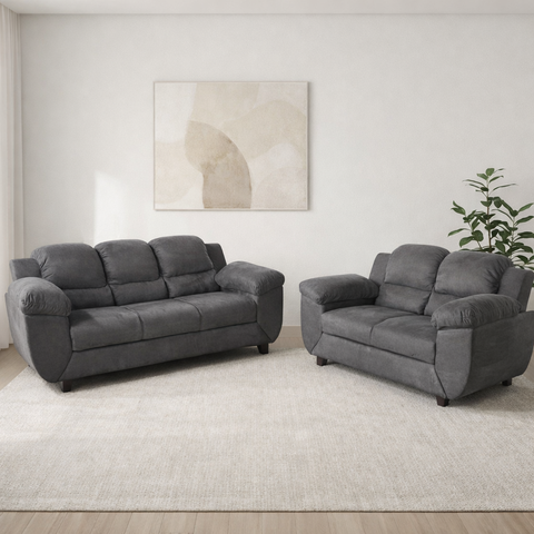 Conjunto de Sofás 3 e 2 Lugares Clássico Cinza