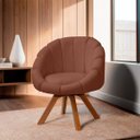 Ver imagem 7 de Poltrona Decorativa Orgânica Flora Base Giratória Bouclê - Sofa Store:bouclê Terracota