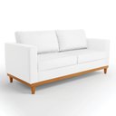 Ver imagem 3 de Sofá 03 Lugares Juliette Corino Branco Base Madeira Castanho