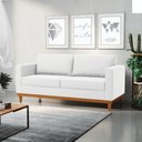 Ver imagem 2 de Sofá 03 Lugares Juliette Corino Branco Base Madeira Castanho