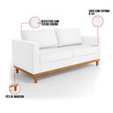 Ver mais imagens de Sofá 03 Lugares Juliette Corino Branco Base Madeira Castanho