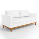 Ver imagem 3 de Sofá 3 Lugares Juliette Corino Branco Base Madeira Castanho