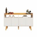 Ver imagem 2 de Buffet Aparador Intense 4 Portas 2 Nichos Retrô Balcão Sala e Escritório Cantinho do Café - Off/nature