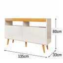 Ver imagem 3 de Buffet Aparador Intense 4 Portas 2 Nichos Retrô Balcão Sala e Escritório Cantinho do Café - Off/nature