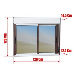 Janela Elite 2 Folhas Moveis com Persiana Integrada 120 X 120 Vidro Reflex - 6