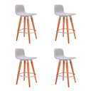 Ver imagem 1 de Kit 4 Banquetas Baixas Linea Aço Champanhe para Cozinha Balcao Ilha Gourmet Design - Cinza Assento
