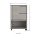 Ver imagem 2 de Mesa de Cabeceira 2 Gavetas Toledo Cinza Claro MDF Casamia