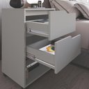 Ver imagem 6 de Mesa de Cabeceira 2 Gavetas Toledo Cinza Claro MDF Casamia